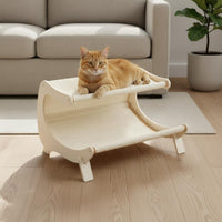 Wooden Pet Scratch Lounge Year-Round Sisal Pet Scratcher Bed Two-in-Single-Use