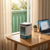 Small Personal Air Cooler Cooler with Ice Box Personal Mini Air Cooler Mist Portable Misting Fan Quiet for Office Workers, Students, Desk, Bedroom