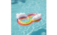 Transparent Double Pool Floater Extra Buoyant Double Swim Float Comfortable 2 Person Swim Float Long-Lasting for Couples, Adults, Beach Vacation