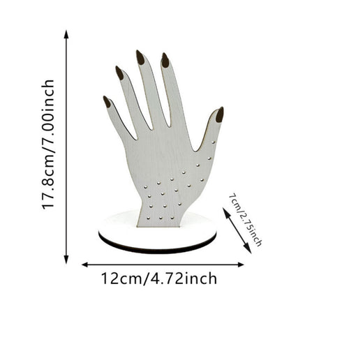2D Wood Band Display Gift Idea Hand-Shaped Jewelry Display Stand Sturdy Base