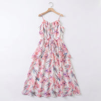 Maxi Dresses for Women Plus Size with Long Sleeve Cardigan, Floral Print Summer Dress Two Piece Set, Polyester Beach Wear