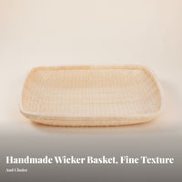 Rectangular Wicker Bin Breathable Design Rectangular Rattan Platter for Kitchen