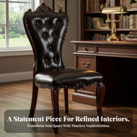 Button-Tufted Wooden Armchair Sturdy Wood Frame Upholstered Chair Ergonomic Rearrest Easy Assembly for Office Workers