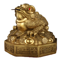 Brass Bagua Gold Toad Figurine, Chinese Style, Metal Craft