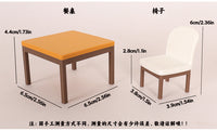 娃娃屋微缩家居配件迷你客厅餐桌餐椅过家家桌子椅子场景模型摆件