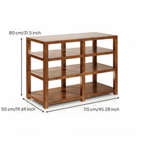 AV Media Shelving Tower Solid Wood Amplifier Stand Record Player Stand Hifi Rack Mortise and Tenon Joinery Heavy Duty Vibration Damping Suitable for Home Theater Listening Room Professional Studio
