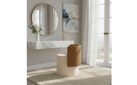 Comfortable Backrest Upholstered Dressing Table Seat Luxury Design Modern Barrel Back Makeup Chair Space-Saving Bedroom Furniture for Women