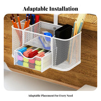 Lidded Brush rotating organizer vertical surfaceMountable Cosmetic Organizer Multi-Compartment