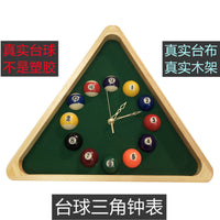 真实台球三角钟表黑八球子数字显示挂饰电子表桌球室专用墙壁配件