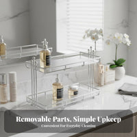 2-Tier Vanity Shelf Space Saving 2-Tier Standing Shelf adaptable Use for Renters