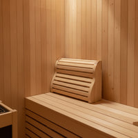 Solid Wood Wooden Headrest with Curved Supports Ergonomic Sauna Headrest Slatted Sauna Backrest Heat-Resistant for Steam Room, Home Spa