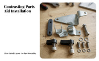 Outboard Motor Control Linkage Kit Front Control Gear Linkage Kit Silver-Toned Finish Spring-Loaded Mounting Hardware
