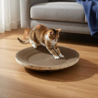 Long-Lasting Corrugated Cardboard Cat Scratcher 2 in 1 Multipurpose Oval Cat Scratching Board for Large Cats