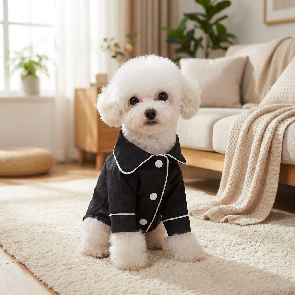 Floral Dog Pajamas and Outfits, Soft Polyester Small Dog Clothes with Short Sleeves, Cute Loungewear Recovery Suit for Puppy and All Seasons