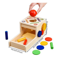 Fine Motor Educational Toy Wooden Object Permanence Box Educational Shape Sorter Hand-Eye Coordination for Preschool