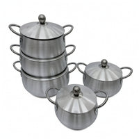 5 Pieces Aluminum Pot with Lid Brushed Pot with Lid Even Heating for Students