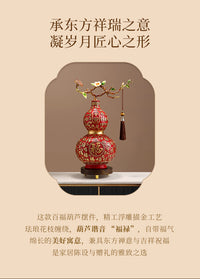 柿柿如意福禄百家福葫芦摆件高档中式客厅装饰乔迁新居开业送领导