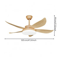 Round Ceiling Fan Light LED Ceiling Fan Light Hanging Rod Mount for Study