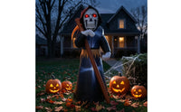 Outdoor Grim Reaper with Bladed Implement Giant Inflatable Grim Reaper Spooky Scary for Yard, Lawn, Halloween Party, Haunted House