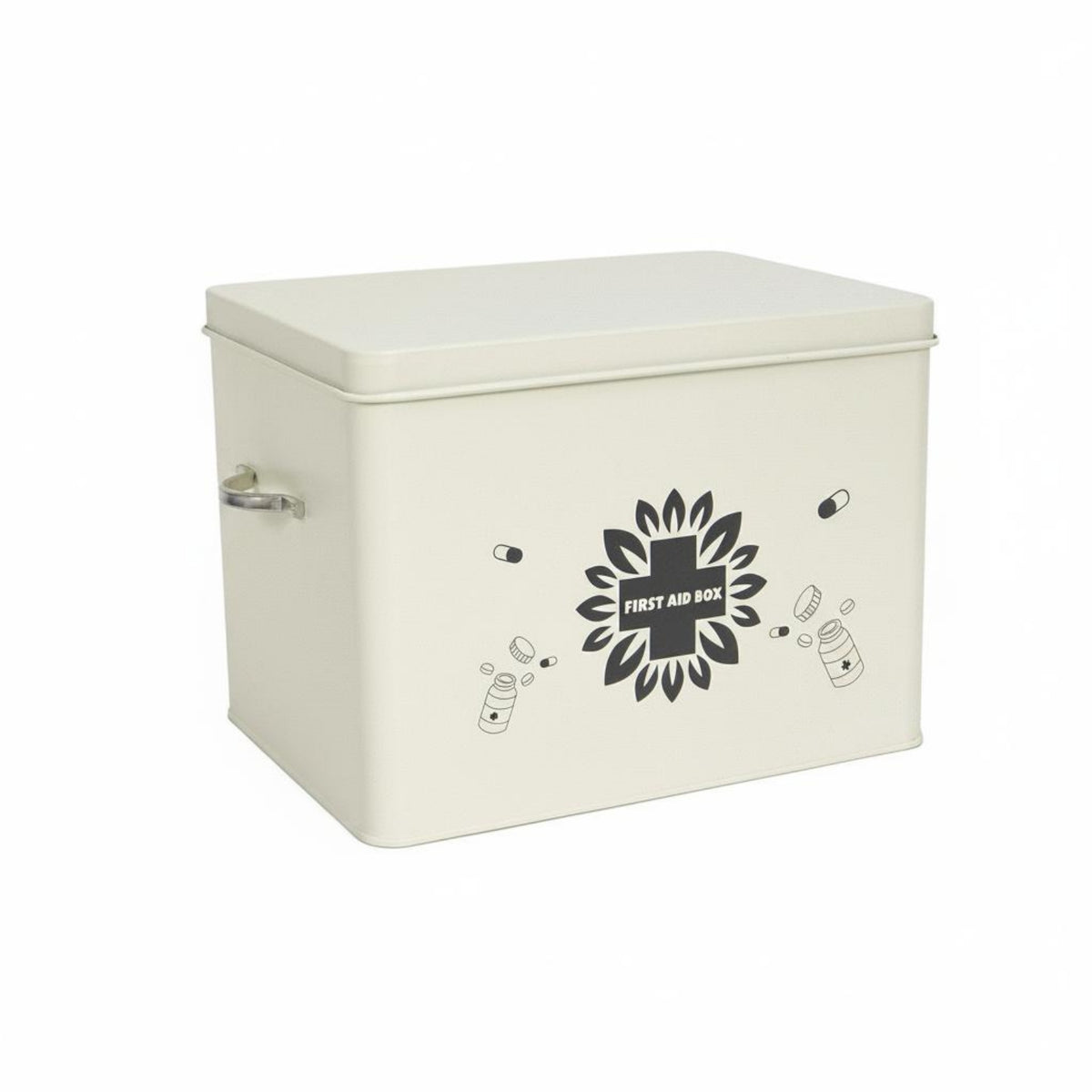 Metal First Aid Box White Supply Organizer Moisture Resistant