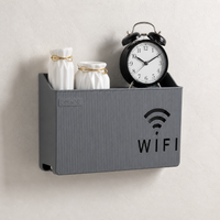 Router Storage Box, Cable Management Box for Router, Drill Wall Mounted WiFi Storage, Vented Cable Organiser Box for Desk