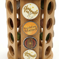 Bamboo Rotating Coffee Pod Holder, 4 Tier Pod Holder, Desktop Coffee Pod Storage Rack, Kitchen Countertop Coffee Pod Holder