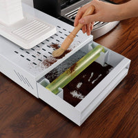 Large Capacity Drawer Knock Box Easy to Clean Espresso Knock Box Drawer Space Saving Espresso Grounds Disposal Bin Removable Bar for Baristas, Cafe