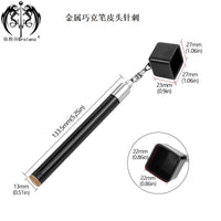 批发台球用品台球球杆头工具 2 合 1 金属巧克笔皮头针刺