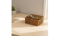 Three-Section Basket Sturdy Desk Organizer Handwoven