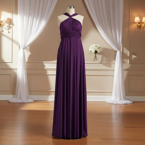 Convertible Bridesmaid Dress Floor Length Women's Clothing Elegant for Wedding