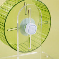 Silent Hamster Wheel with Adjustable Stand, 17cm Transparent Gerbil Wheel, Sturdy Exercise Spinner with Ridged Surface for Small Animals