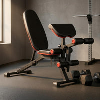 Multifunction Workout Bench Metal Frame Weight Bench with Leg Developer Wide Base for Floor Use