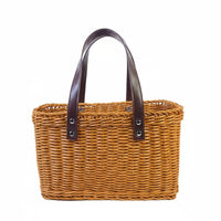 Basket with Handles Handwoven Shopping Basket Lightweight Portable Container
