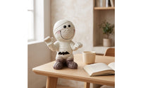Mummy Figurine with Flying Mammal Motif Illuminated Mummy Figurine Spooky Decor for Desk