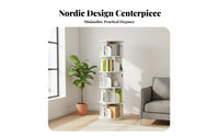 360 revolving book display unit Nordic design Revolving Book Tower Space-Saving for Adults