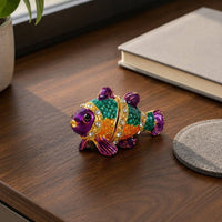 Fish Jewelry Box Enamelled Fish Trinket Box Rhinestone for Desktop
