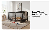 SturdyDuty Bar Enclosure Easy to Clean Dog Kennel Large Space Rust-Resistant for Small Pet Owners, Groomers, Home, Backyard