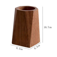 Wooden Pen Holder Multifunctional Walnut Wooden Writing Utensil Holder Pot Handmade Black Walnut Pencil Cup for Students