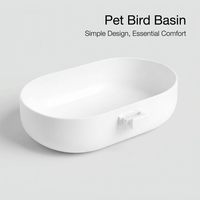 Bird Bath Cage Hanging Bathtub for Small Birds, Pet Bird Bath Box, Decorative Po #variant:White