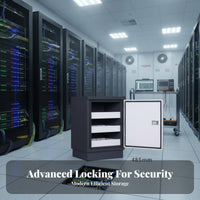 Anti Humidity-Resistant Fire Resistant Data Cabinet Secure Locking System Media Storage for Archivists, Businesses, Office, Bedroom, Closet