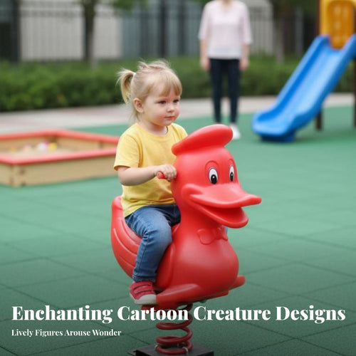 CreatureShaped Coil Rocking Toy Single and Double Marineter Configurations Playground Apparatus Colorful Design for Schoolyard