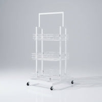 Mobile Snack Display Stand Large Capacity Multi-Layer Floor Standing Shelf Heavy Duty Metal Basket Shelving Unit for Shop Owners, Supermarket, Bedroom
