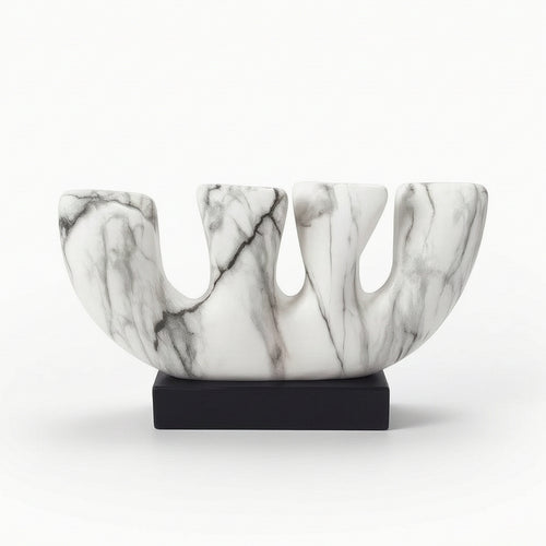Mountain Sculpture with Base Modern Art Piece Geometric for Living Room, Office