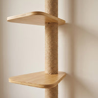 Wall Mounted Cat Shelf with Space Capsule Hammock, Wall-Mounted Climbing Solid Wood Post, Modern Cat Shelves for Wall with Enclosed Shelter