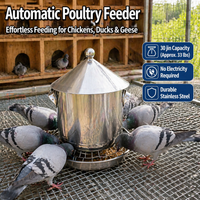 Hanging Chicken Feeder for Chickens, Anti Spill Galvanised Steel Poultry Feeder, Outdoor Weather Resistant for Dry Feed