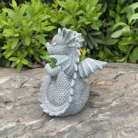 Dragon Planter Decorative Ornament Young Dragon Statue Pot Fantasy Theme Resin Pot for Balcony, Patio, Desktop