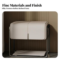 2-Drawer Nightstand Light Luxury Aesthetic Bedside Table Modern Minimalist Design Rounded Corners for Homeowners, Adults