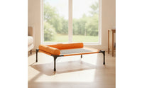Breathable Elevated Pet Cot with Supportive Side Cushion Mesh Raised Dog Bed with Bolsters Supportive Elevated Pet Bed Long-Lasting for Indoor