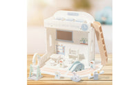 Open-Front Wooden Dollhouse with Furniture Miniature Dollhouse with Furniture Imaginative Pretend Play House Child-Friendly for Toddlers