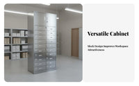 Stainless Steel Filing Cabinet Lockable Crafted Metal File Cabinet with Lock High-Capacity Locking Office File Drawer Unit for Administrators